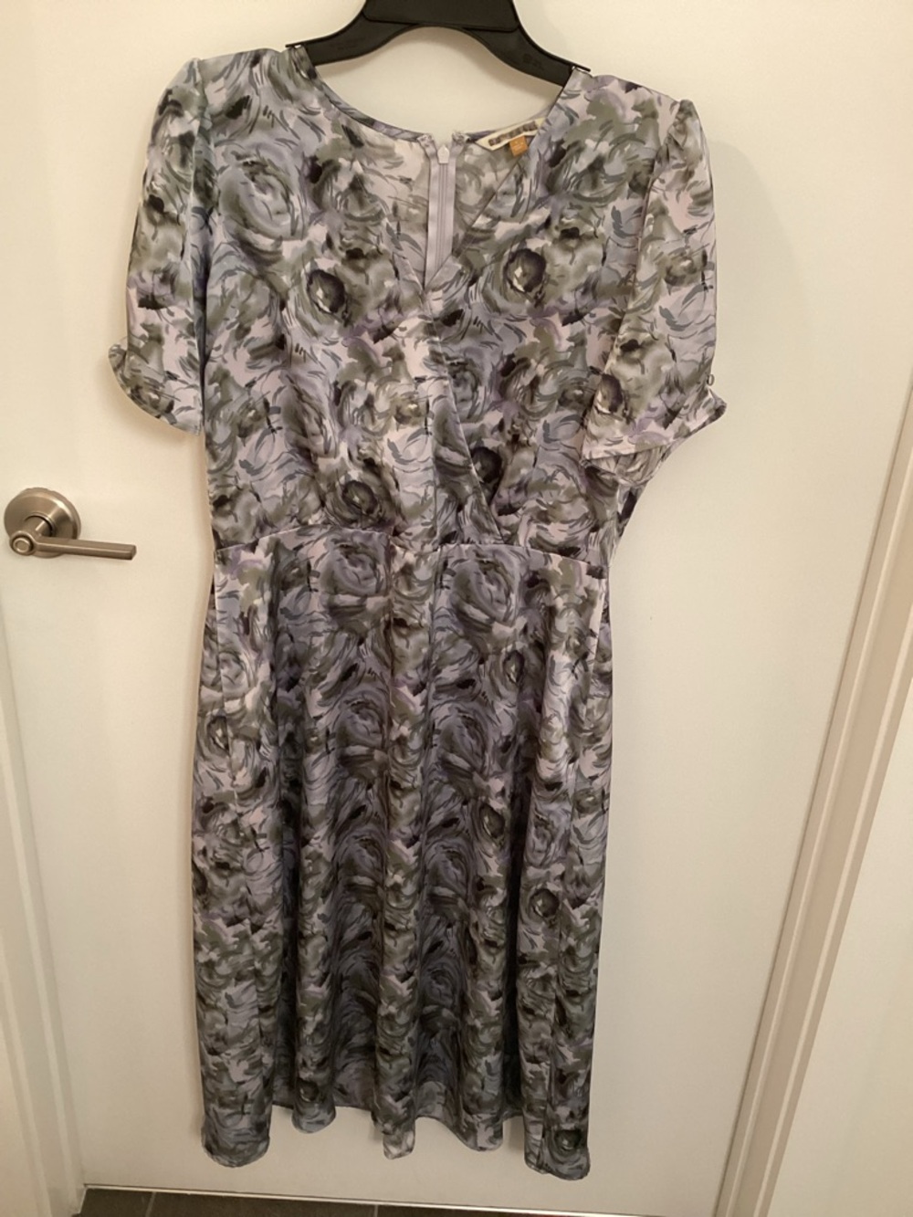 DownEast Lavender and Gray Floral Midi Dress
